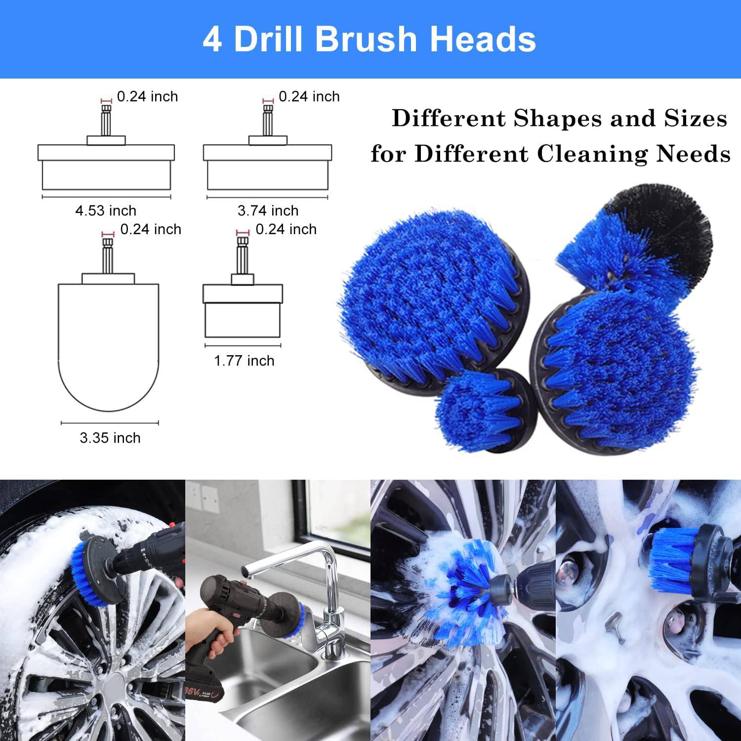 26 Piece Car Detailing Brush Set Drill Not Include
